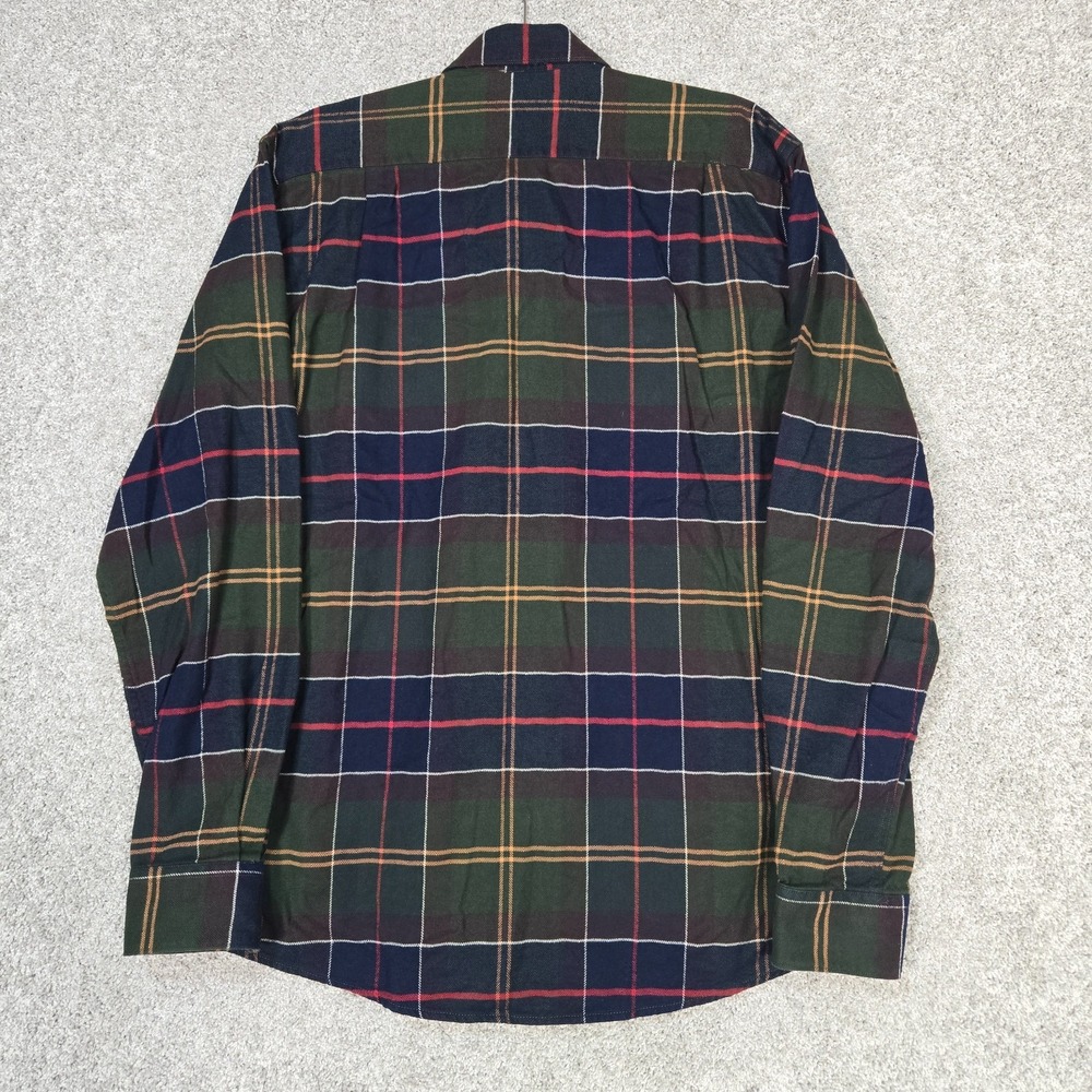 Barbour Shirt Mens Medium Tartan Plaid green flannel regular fit long sleeve - Picture 3 of 10
